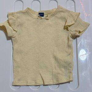 Old Navy yellow Ribbed Ruffle Sleeve Tee